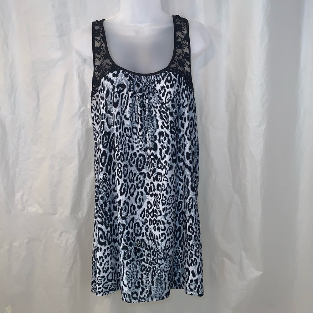 EUC L Leopard Chemise In Bloom By Jonquil